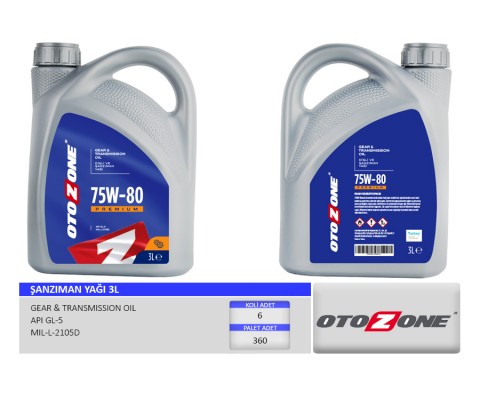 ŞANZIMAN YAĞI 75W-80 3 LT GL-5