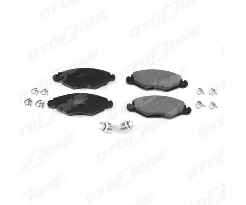 ÖN FREN BALATASI PEUGEOT P206 1.4 1.6 09/98> P306 1.4 1.6 5/93> KULAKLARI DELİKSİZ civata takı mlı