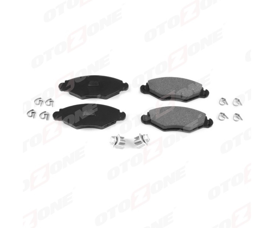 ÖN FREN BALATASI PEUGEOT P206 1.4 1.6 09/98> P306 1.4 1.6 5/93> KULAKLARI DELİKSİZ civata takı mlı