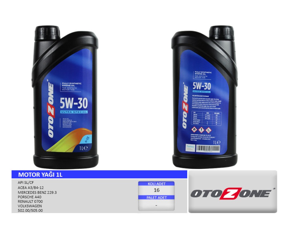MOTOR YAĞI 5W30 1 LT ULTRA SPECIAL TAM SENTETİK API SL/CF