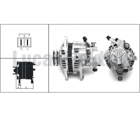 ALTERNATÖR KOMPLE MITSUBISHI L300 2.5L 4D56 8v P15 92-03 12V 65A ÇİFT KASNAK - VAKUMLU