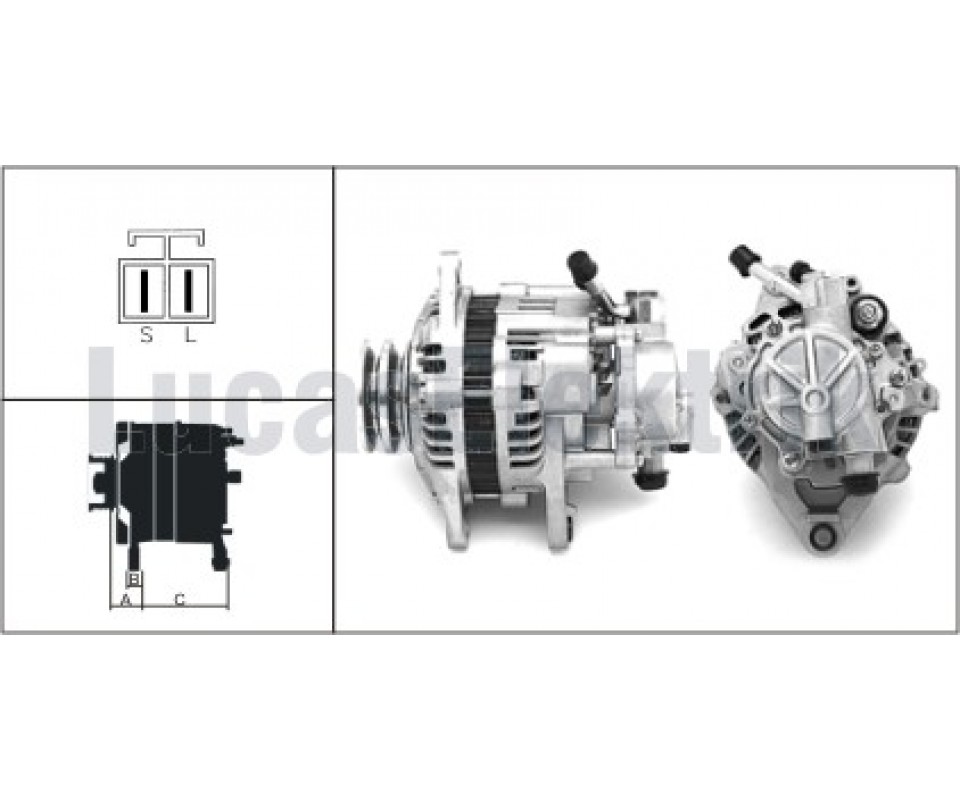 ALTERNATÖR KOMPLE MITSUBISHI L300 2.5L 4D56 8v P15 92-03 12V 65A ÇİFT KASNAK - VAKUMLU