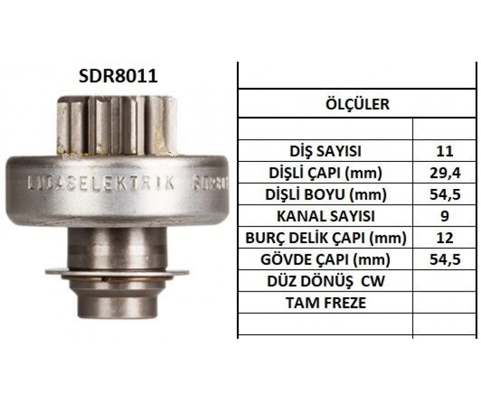 MARŞ DİŞLİSİ 11 DİŞ-9 KANAL ZEN 1023 PEUGEOT-CITROEN-RENAULT PARTNER-BERLINGO-P405D VOLVO JPX JEEP