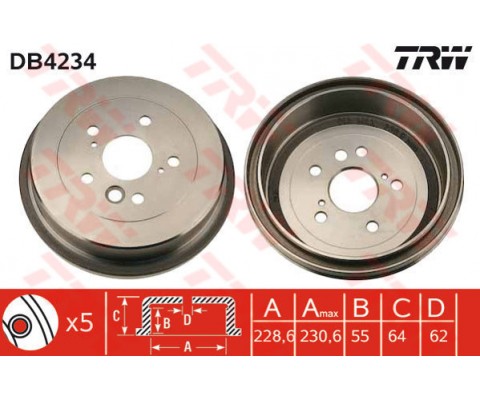 FREN KAMPANASI ARKA RAV 4 I 2.0 16V/CABRIO 2.0 16V 94-00 RAV 4 II 1.8 VVTI/2.0 D-4D 4WD/2.0 VVTI 4WD