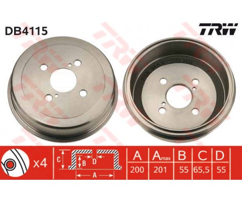 ARKA FREN KAMPANASI COROLLA/SW 92-97 EE101-111/AE101-111/AE102/CE110 200x201x55x66 4-2D