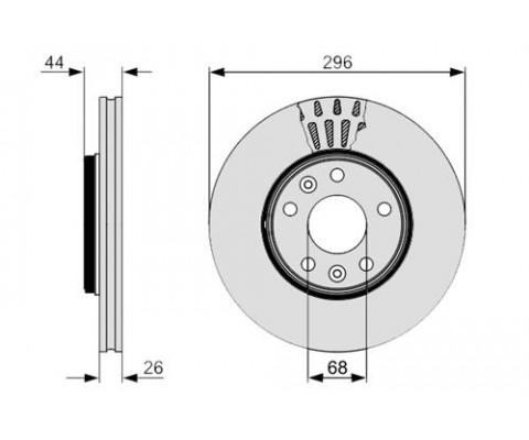 ÖN FREN AYNASI RENAULT LAGUNA III 07 15 MEGANE III 09 15 SCENIC III 09 16 LATITUDE 11 FLUENCE 12 296x26 HAVALI 5 DELİK