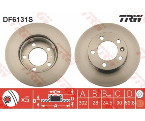 ÖN FREN AYNASI RENAULT MASTER III 10 OPEL MOVANO B 10 2.3dCi 302x28x5 5 DELİK HAVALI