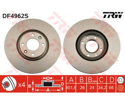 ÖN FREN AYNASI CORSA F e 19 MOKKA e 20 208 19 2008 19 308 07 3008 09 5008 09 C4 20 DS5 15 DS3 18 302x34x4DL HAVALI