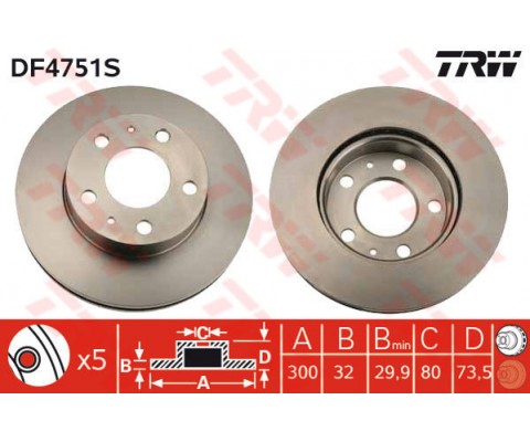 ÖN FREN DİSKİ JUMPER III-BOXER III-DUCATO III 06 CAP:300 KALINLIK:32
