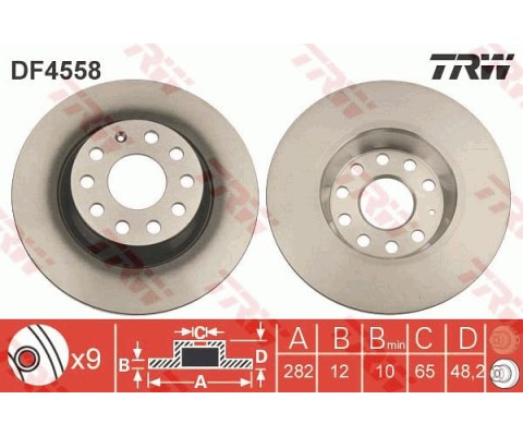 ARKA FREN AYNASI GOLF V-V-PASSAT 05 JETTA III-TOURAN 03 TIGUAN 07 A3 04 OCTAVIA 04 LEON 286x12x9DL