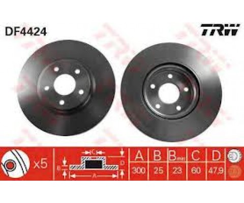ON FREN DISK AYNASI FOCUS II-III 04 17 C MAX 03 07 KUGA I-II 08 CONNECT 14 VOLVO C30 C70 II S40 II V50 04 12 OLCU 300 25