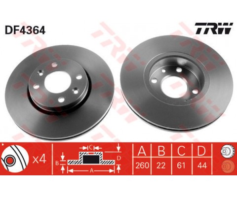 ÖN FREN AYNASI RENAULT MEGANE II 02 CLIO III 05 MODUS 04 MICRA 03 LOGAN 04 NOTE 06 260x22x4DLxHAVALI