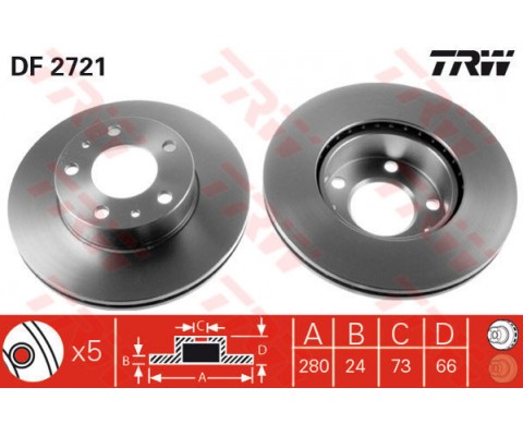 ÖN FREN AYNASI BOXER I-II 94 JUMPER I-II 94 DUCATO I-II 94 280x24x5DLxHAVALI