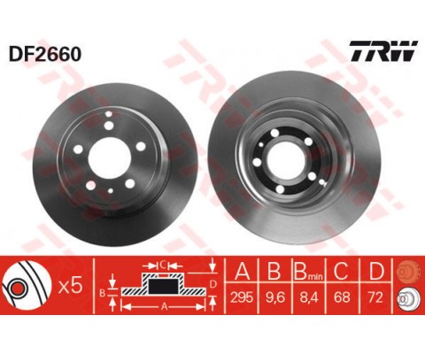 ARKA FREN AYNASI VOLVO 850 91-96 C70 97-05 S70 97-00 V70 97-00 XC70 97-02 295X5DL