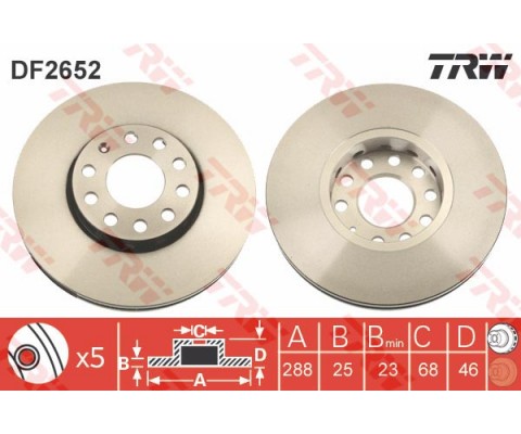 ÖN FREN AYNASI PASSAT-VARIANT 11/96/5.05 AUDI A4-A6 1.8 20V-1.9TDI 97 288x25x5DLxHAVALI