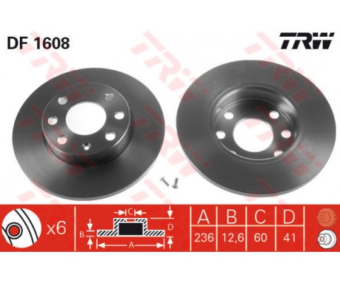 ÖN FREN AYNASI CORSA B-ASTRA F-VECTRA A-ASCONA C-COMBO B 94-01 236x13x4DL DOLU