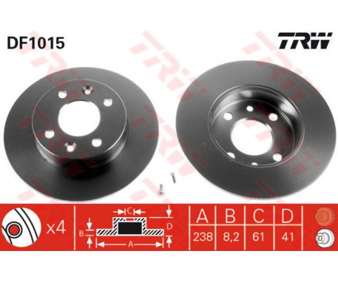 ÖN FREN AYNASI CLIO-TWINGO B/C57 1.1 1.2 93 R5 84-88 238x8.2x4DL