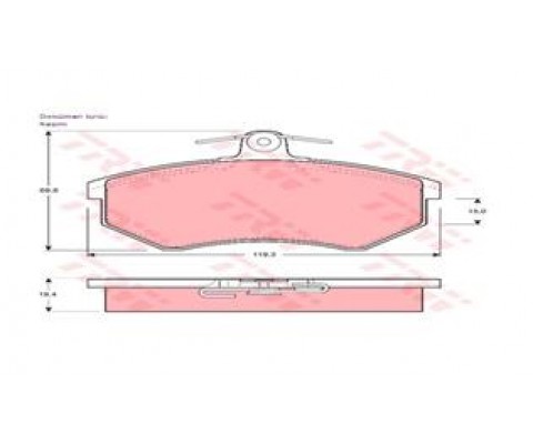 ÖN BALATA PASSAT 1.8 88-96 AUDI 80 A41.6 1.9TDİ 95-10 119.3x69.6x19.4 mm GDB854
