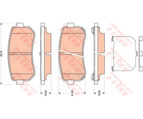 ARKA BALATA HYUNDAI İ20 1.2-1.4 CRDİ-1.6 08 İ30 1.4-1.6-2.0 08 İX35 10 TUCSON SPORTAGE 10