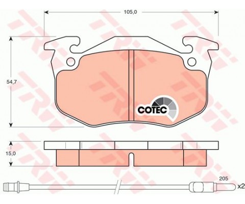 ÖN BALATA FİŞLİ TWNGO 1.2 96 R5 72-95