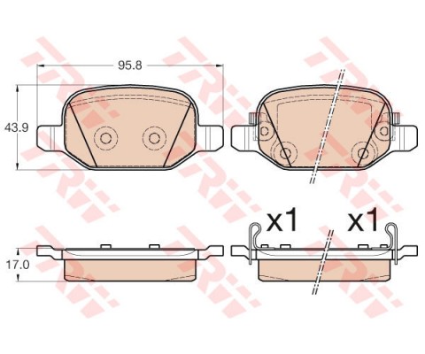 ARKA FREN BALATASI FIAT 500L 12 0.9 1.3DMTJ 1.4 1.6D MTJ