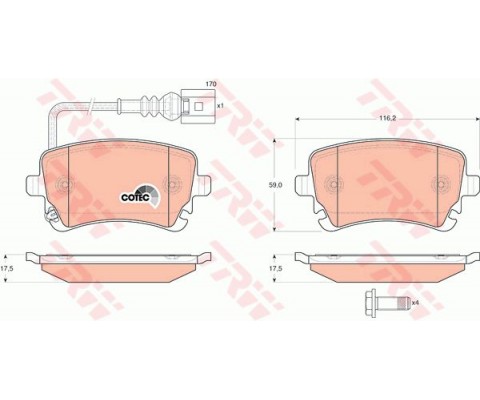 ARKA BALATA TRANSPORTER T5 T6 04 GDB1557 FİŞLİ