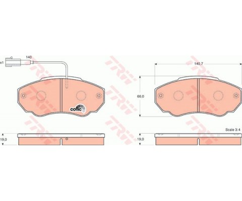 ÖN BALATA FİŞLİ DUCATO 02-06 BOXER 02-06 JUMPER 02-06 K.Ç TİP 1400 KG
