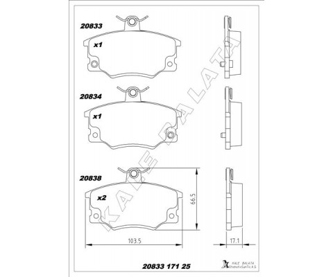 ÖN FREN BALATASI FIAT TEMPRA-TİPO-UNO-PUNTO ALFA ROMEO 33-145-146-155
