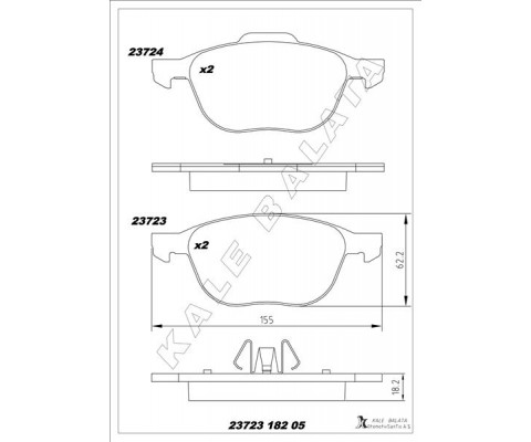 ÖN BALATA FOCUS 04>18 CMAX 07>19 KUGA I -II 08>14 VOLVO V40 19> C30 06>12 S70 08>13S40 04>12 V50 04>12 MAZDA 3 03>09 5 05>09