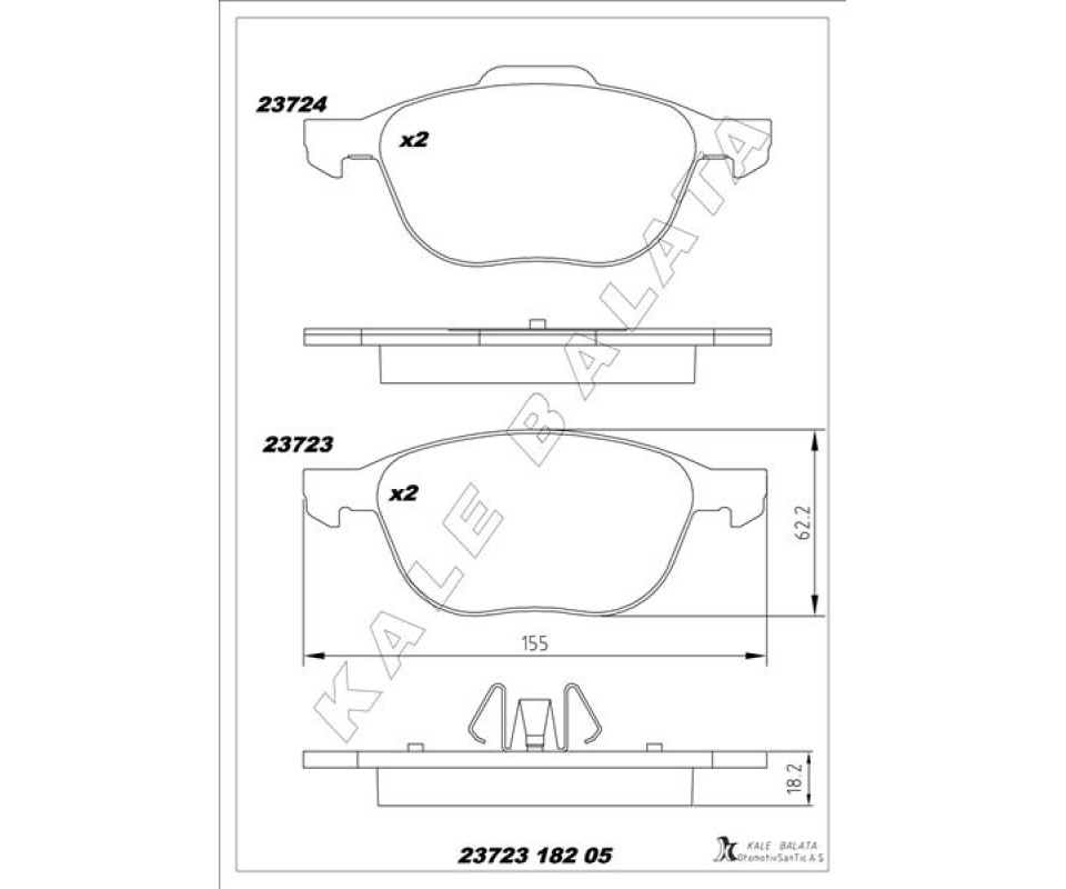 ÖN BALATA FOCUS 04>18 CMAX 07>19 KUGA I -II 08>14 VOLVO V40 19> C30 06>12 S70 08>13S40 04>12 V50 04>12 MAZDA 3 03>09 5 05>09