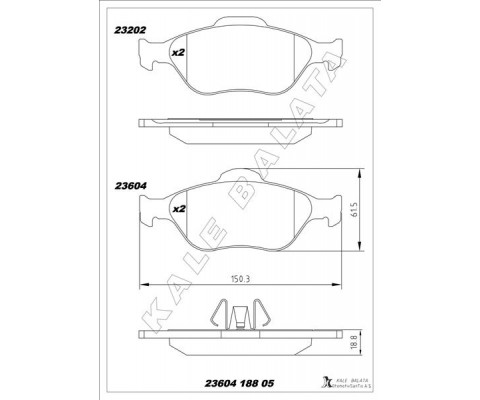 ÖN BALATA FIESTA 1.4TDCİ ABSLİ 00 > FUSION 02 > MAZDA 121 96 > MAZDA 2 03> GDB1419