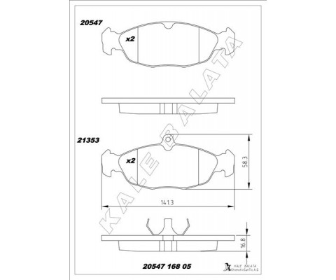 ÖN BALATA ASTRA F-CORSA A B -VECTRA A-TIGRA- 94-00 COMBO 1.4-1.6i-1.7 D 92-00 GDB1040