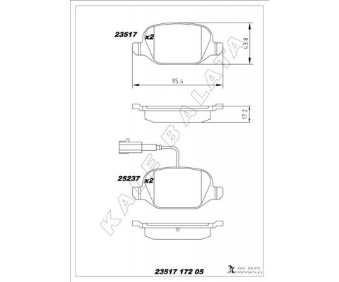 ARKA FREN BALATASI ALFA ROMEO MITO 09> FIAT LINEA 09> 1.3JTD 1.4TJET 1.6JTD
