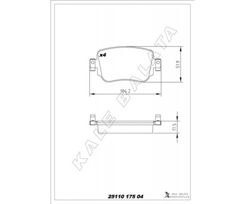 ARKA BALATA VW CADDY IV 2.0TDI 15 > CUUF-DFSF 104.1x17.2x51.6