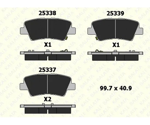 ARKA FREN BALATA HYUNDAI i20 1.2L G4LA 15-20 1.4L G4LC 15-18 1.4L D4FC CRDi 15-18 / ELANTRA 1.6L D 4FB G4FG 16-> / KIA SOUL 1.6L D4FB 14-> / SPORTAGE 1.6L G4FD G4FJ T-GDI 15-> 1.6L D4FE 18->