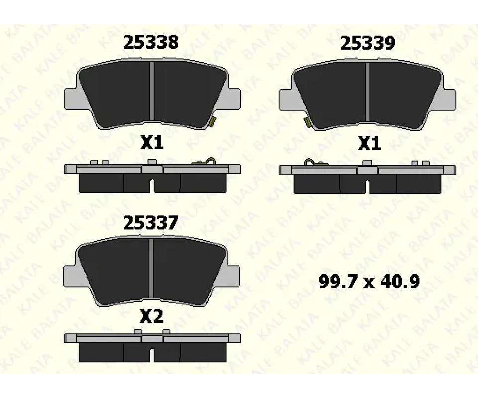 ARKA FREN BALATA HYUNDAI i20 1.2L G4LA 15-20 1.4L G4LC 15-18 1.4L D4FC CRDi 15-18 / ELANTRA 1.6L D 4FB G4FG 16-> / KIA SOUL 1.6L D4FB 14-> / SPORTAGE 1.6L G4FD G4FJ T-GDI 15-> 1.6L D4FE 18->