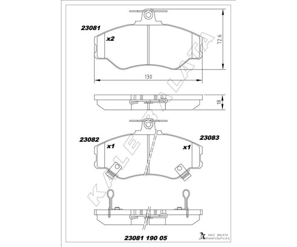 ÖN FREN BALATA HYUNDAI H100 2.5L D4BA 4D55 4D56 PANELVAN 94-05
