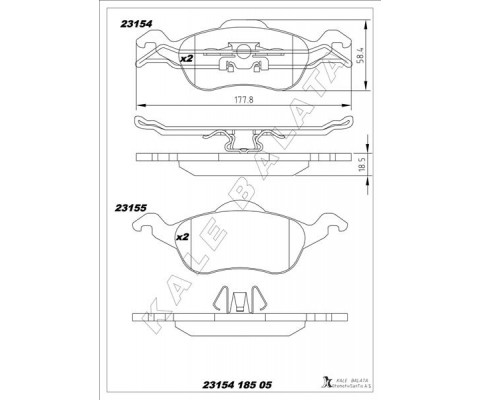 ÖN FREN BALATA FORD FOCUS 1.4L 1.6L 1.8L 2.0L 98-04