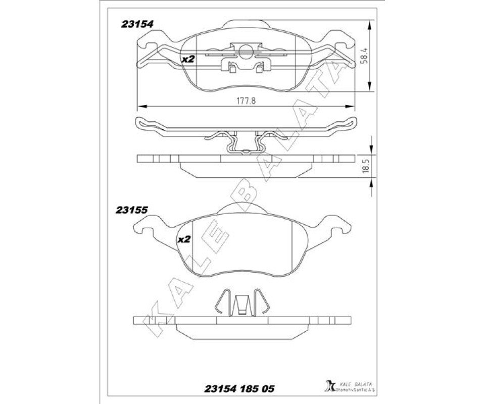 ÖN FREN BALATA FORD FOCUS 1.4L 1.6L 1.8L 2.0L 98-04
