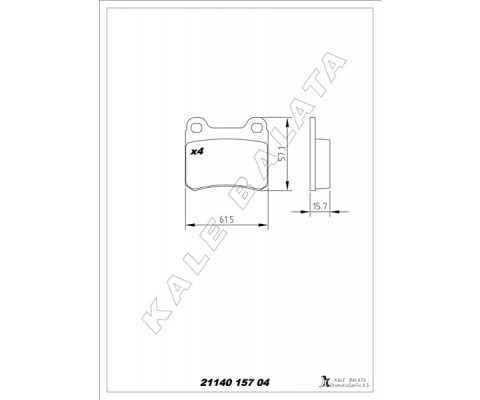 ARKA FREN BALATASI VECTRA A 88-95 ASTRA F 94-98 CALIBRA A 90-97 KADETT E 86-91 VECTRA B 96>