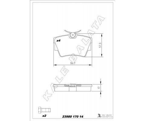 ARKA FREN BALATASI RENAULT TRAFIC II 06> TRAFIC III 15> OPEL VIVARO A 06> VIVARO B 15>
