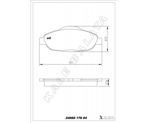 ÖN BALATA P308 1.4 1.6 HDİ 2.0 HDİ 07> P308 SW 07> P308 CC 1.6 HDİ 09> P3008 13> 1.6 HDI-VTI