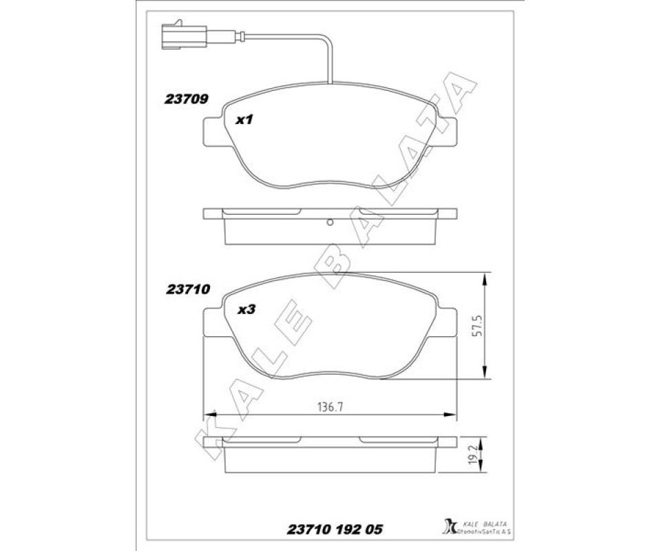 ÖN FREN BALATASI OPEL COMBO D 12> PUNTO EVO 1.3-1.4-1.6D MTJ 09 > 500-500C 1.3DMJ 10 > GRANDE PUNTO 1.6DMTJ 09 >