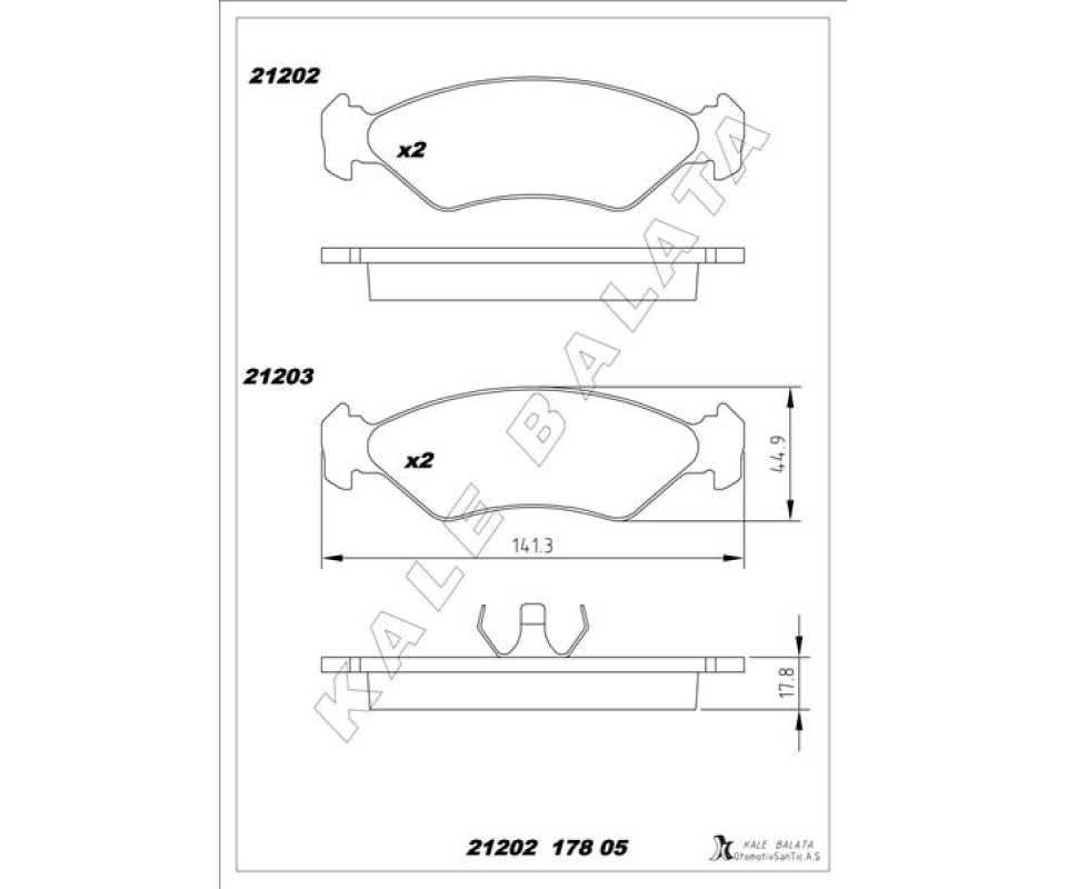 ÖN BALATA FIESTA1.0 1.3 1.4 1.8 D 95 >FORD KA 1.0 1.3 96 > MAZDA 121 96 >
