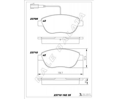 ÖN FREN BALATASI OPEL COMBO D 12> PUNTO EVO 1.3-1.4-1.6D MTJ 09 > 500-500C 1.3DMJ 10 > GRANDE PUNTO 1.6DMTJ 09 > ÇİFT FİŞLİ