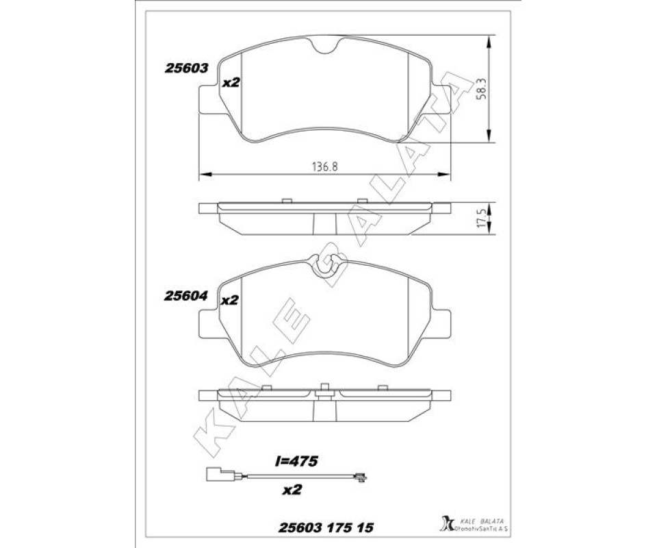 ARKA BALATA FORD TOURNEO CUSTOM-TRANSIT CUSTOM 2.2 TDCI 12 > KABLOLU