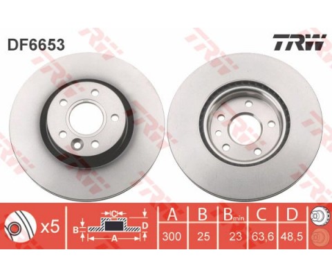 ÖN FREN AYNASI VOLVO V40 2012 16 JANT 300X5DL DF4424 DDF1225