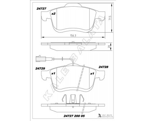 ÖN BALATA DOBLO 1.4 1.3D 1.6D 2.0D 10 > COMBO 1.4 12 >1.3CDTİ 12 >1.6CDTİ 12 > 2.0CDTİ 12 >