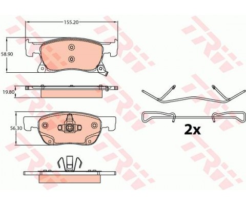 ÖN BALATA ASTRA K 15 22 16 inc 155.2x62.3x19.5
