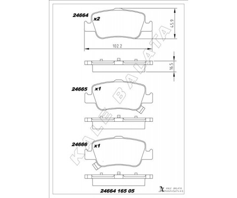 ARKA FREN BALATA TOYOTA AURIS. COROLLA 1.33L 1.6L 1NR-FE 1ZR-FAE NRE180 ZRE181 ZRE185 12-> 1.4L 1ND-FTV D-4D NDE150 NDE180 07->